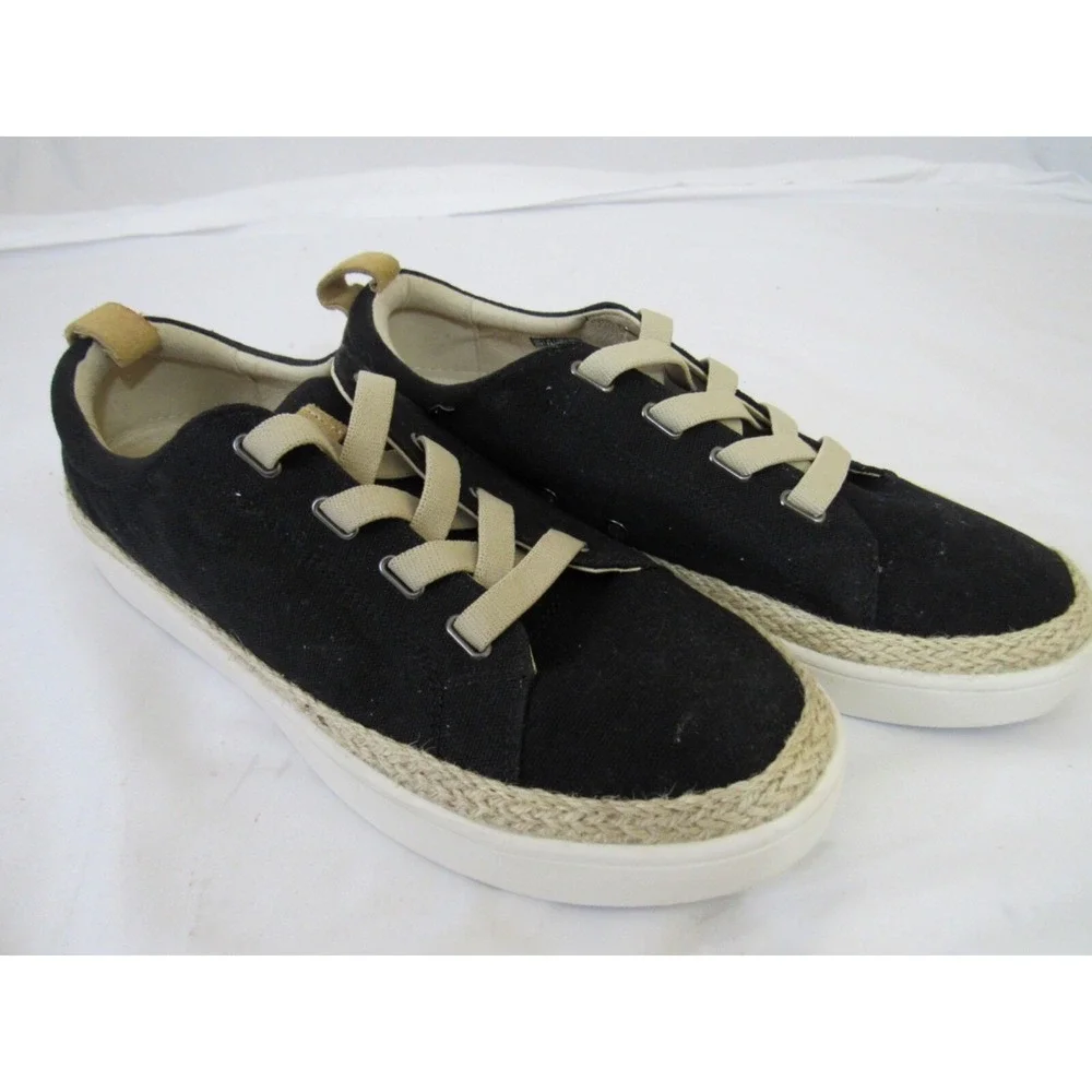 Spenco Women's Malibu Sneaker Black Espadrille Shoe Comfort Causal Size 10B